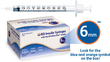 BD Insulin Syringes with the BD Ultra-Fine™ 6mm needle